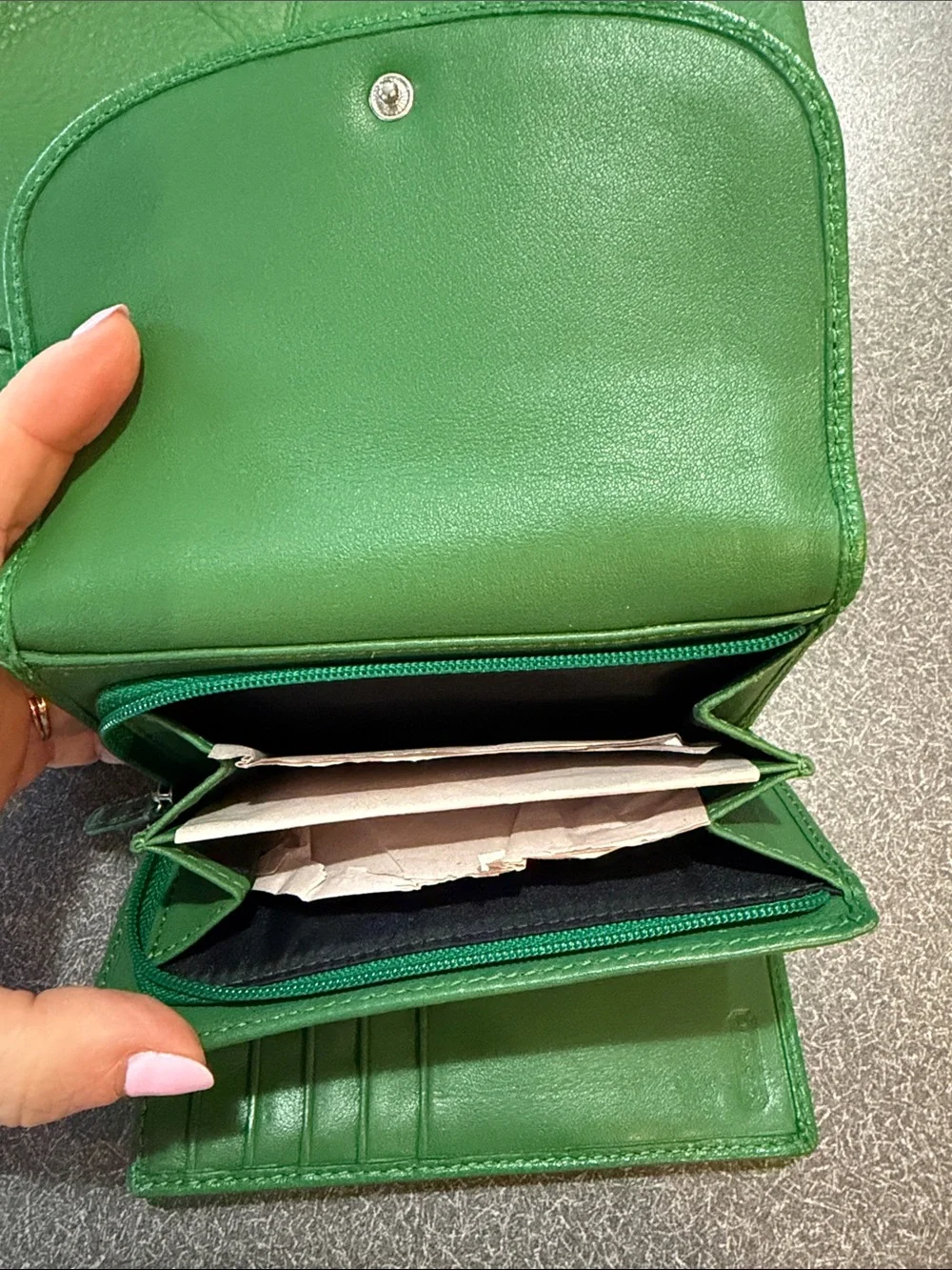 Coach Green Pebbled Leather Shoulder Hobo with matching wallet